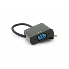 Конвертер micro HDMI (папа) на VGA(мама) 30cm, Black, 4K / 2K, Пакет