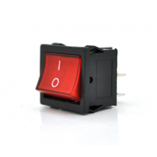Переключатель ON-OFF KCD1-104, 250VAC / 6A, 4 контакта, RED