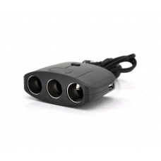 АЗП розгалужувач Olesson 1635, 12V-3 * 12V + 2 * USB, Black, Blister