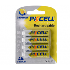 Аккумулятор PKCELL 1.2V AA 2800mAh NiMH Rechargeable Battery, 4 штуки в блистере цена за блистер