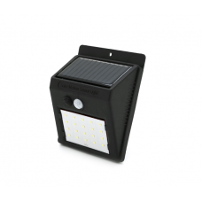 Вуличний ліхтар з сонячною панеллю 20 SMD LED, датчик руху, датчик освітленості, кріплення на стіну, Black, BOX