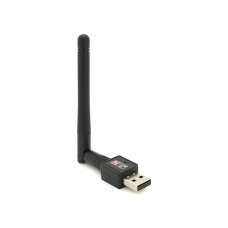 Беспроводной сетевой адаптер с антенной 10см 2DBI Wi-Fi-USB Merlion LV-UW02-2DB,7601 802.11bgn,300MB,2.4 GHz, WIN7 / XP / Vista / 2K / MAC / LINUX, Blister