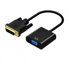 Конвертер DVI-D (24+1) (папа) на VGA (мама) 10cm, 4K / 2K, Black, Пакет