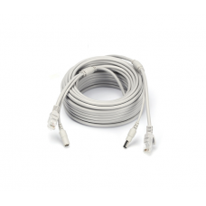Патчкорд комбинированный по витой паре RJ-45+DC 5m, серый