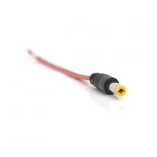 Разъем питания DC-M (D 5,5x2,1мм) => кабель длиной 25см black -red, Yellow plug OEM