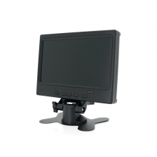 Монітор для відеоспостереження 7"(16:9) панель IPS, AV / VGA / HDMI роз'єми, 1024*600ips, 12-24V, BOX