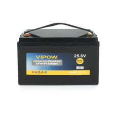 Акумуляторна батарея Vipow LiFePO4 25,6V 50Ah з вбудованою ВМS платою 40A (330*175*225)