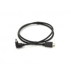 Кабель Merlion HDMI-HDMI 1.0m, v1.4, OD-7.5mm, круглый Black, коннектор Black 90° угловой