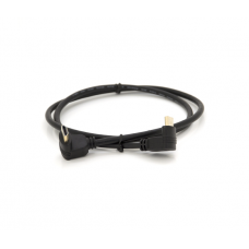 Кабель MerlionHDMI-HDMI 1.0m, v1.4, OD-7.5mm, круглый Black, коннектор Black 90° угловой / 90° угловой