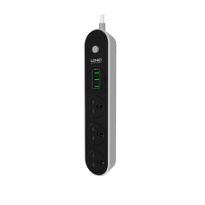 Мережевий фільтр LDNIO SC3301, 3 Розетки + 3 USB, 1.6 м, перетин 3х0,75мм, Black, Box