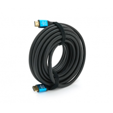 Кабель Merlion HDMI-HDMI 4Kx2K Ultra HD, 10.0m, v2,0, круглый Black, коннектор Blue, Blister-box