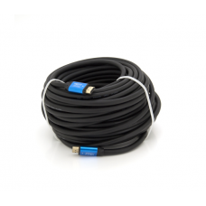 Кабель Merlion HDMI-HDMI 4Kx2K Ultra HD, 25.0m, v2,0, круглый Black, коннектор Blue, Blister-box