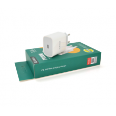 СЗУ AC100-240V iKAKU KSC-500 HELI pd20w, Type-C, Output: DC3.6V-6V / 3A,6V-9V / 2.22A ,9V-12V / 2.22A (20W), White, Blister-box