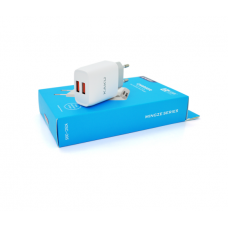 СЗУ AC100-240V iKAKU KSC-395 MINGZE, 2xUSB, Output: DC5V / 2.4A (12W), White, Blister-box