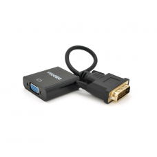 Конвертер VEGGIEG D-V1B DVI (тато) на VGA (мама) 25cm, Black, Пакет