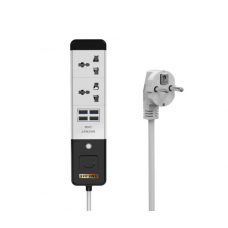 Мережевий подовжувач Senmaxu SMX-088, 2 Universal Socket + 4 USB, 1,5м, White, Box