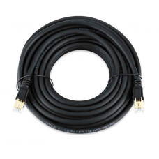 Патч-корд литой VEGGIEG, CCA, SSTP, RJ45, Cat.8, 15m, черный