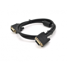 Кабель VEGGIEG VG-3 VGA 3 + 6, 3,0m, male to male (тато-тато), OD-6.5mm, 1 ферит, круглий Black, коннектор Gold, Пакет