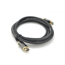 Кабель VEGGIEG HX-1 HDMI-HDMI 2K * 4K, 1.0m, v2,0, OD-7.0mm, круглий, обплетення, Black, коннектор Black-Gold, Пакет