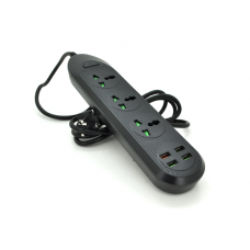 Сетевой фильтр ТВ-Т16, 3 розетки + 4 USB, 2 м, сечение 3х0,75мм, 3000W, Black, Box