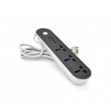 Сетевой фильтр ТВ-Т56, 3 розетки + 3 USB, 2 м, сечение 3х0,75мм, 2500W, Black, Box