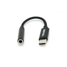 Переходник VEGGIEG TC-201 Type-C(M) => Jack 3.5mm(F), 5см, Black, Пакет