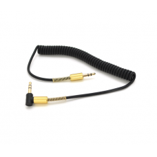 Кабель VEGGIEG AWS-2 AUX Audio DC3.5 тато-тато 1.0м, GOLD Stereo Jack, (круглий) Black cable, Пакет