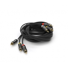 Кабель VEGGIEG AV303 Audio-Video 3хRCA (тато) => 3хRCA (тато), GOLD connector, круглий, Black, 3,0 м, Пакет