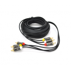 Кабель VEGGIEG AV304 Audio-Video 3хRCA (тато) => 3хRCA (тато), GOLD connector, круглий, Black, 5,0 м, Пакет