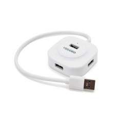 Хаб VEGGIEG V-U3403 USB 3.0 4 порти, 480Mbts, живлення від USB, White, 0,3m, Box