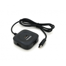 Хаб VEGGIEG V-C240 Type-C, 4 порти USB 2.0, 20 см, Black, Box