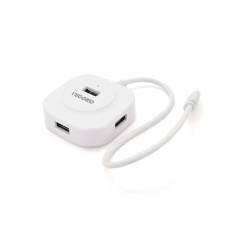 Хаб VEGGIEG V-C242 Type-C, 4 порти USB 2.0, 20 см, White, Box