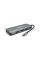 Хаб-конвертор VEGGIEG TC12 Type-C (тато) на Type-C (мама) + USB3.0*4(мама) + HDMI*2(мама) + VGA(мама) + SD / TF + RJ45, 10 см, Silver, Box