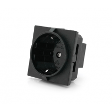 Розетка врізна з заземленням E-08, Input: AC 100-250V 16A, Black