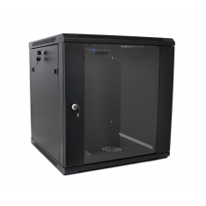 Шафа Merlion 27U, 600*450*1303mm (Ш*Г*В)мм загартоване скло, чорна, сталь 1,2мм із замком (в розібраному вигляді!!!)