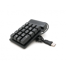 Цифровая клавиатура USB для ноутбука, длина кабеля 150см, (135х85х33 мм) Black, 19к, Box