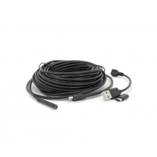 Универсальный эндоскоп 3в1 (USB / MicroUSB / Type-C) для смартфона / ПК, камера 5.5мм, мягкий кабель 10м, с LED-подсветкой, IP67