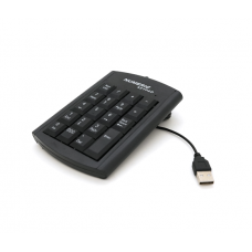 Цифровая клавиатура USB для ноутбука, длина кабеля 130см, (126х93х20 мм) Black, 19к, Blister-box