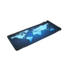 Коврик 300*700 тканевой Карта мира с боковой прошивкой, толщина 2 мм, цвет Black-blue, Пакет