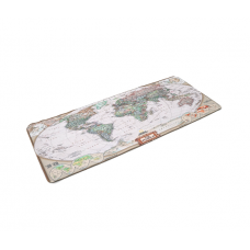 Коврик 300*700 тканевой Карта мира с боковой прошивкой, толщина 3 мм, цвет White-gray, Пакет