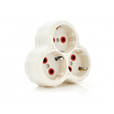 Розетка тройник с заземлением AK303 Light, White