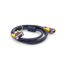 Кабель JH-VGA39 VGA 3+9, 1,5m, male to male (тато-тато), 1 ферит, purple, Пакет