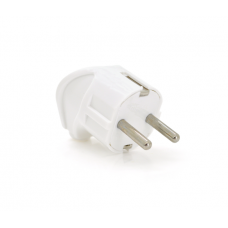 Вилка с заземлением угловая, 16A 250V, A713, White