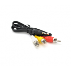 Кабель DC3.5 (папа) => 3хRCA (папа), длина Jack 15мм, CCA, круглый, Black, 0.5 м, (Пакет)