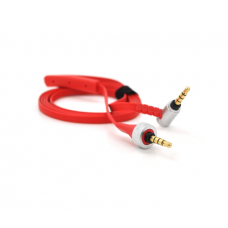 Кабель AUX Sony Audio DC3.5 папа-папа 1.0м, CCA Stereo Jack, (плоский) Red cable, OEM