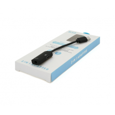 Перехідник KIN KY-203 Type-C(M) =>Type-C(F) + Jack 3.5mm(F), 5см, Black, Box