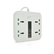 Сетевой фильтр TB-Т18, 4 розетки + 2 USB+ PD, 2 м, сечение 3х0,75мм, 3000W, White, Box