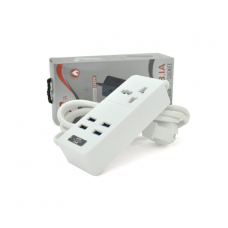 Сетевой фильтр ТВ-Т06, 1 розетка + 4 USB, 2 м, сечение 3х0,75мм, 2500W, White, Box