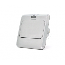 Розетка універсальна + 1 Shuko + 1RJ-45 висувна із заземленням J02L, Input: AC 100-250V 13A, Silver