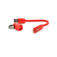 Кабель iKAKU KSC-324 JIANCHONG fast charging data cable (TYPE-C to Lightning), Red, длина 0.2м, 3,2А, BOX
